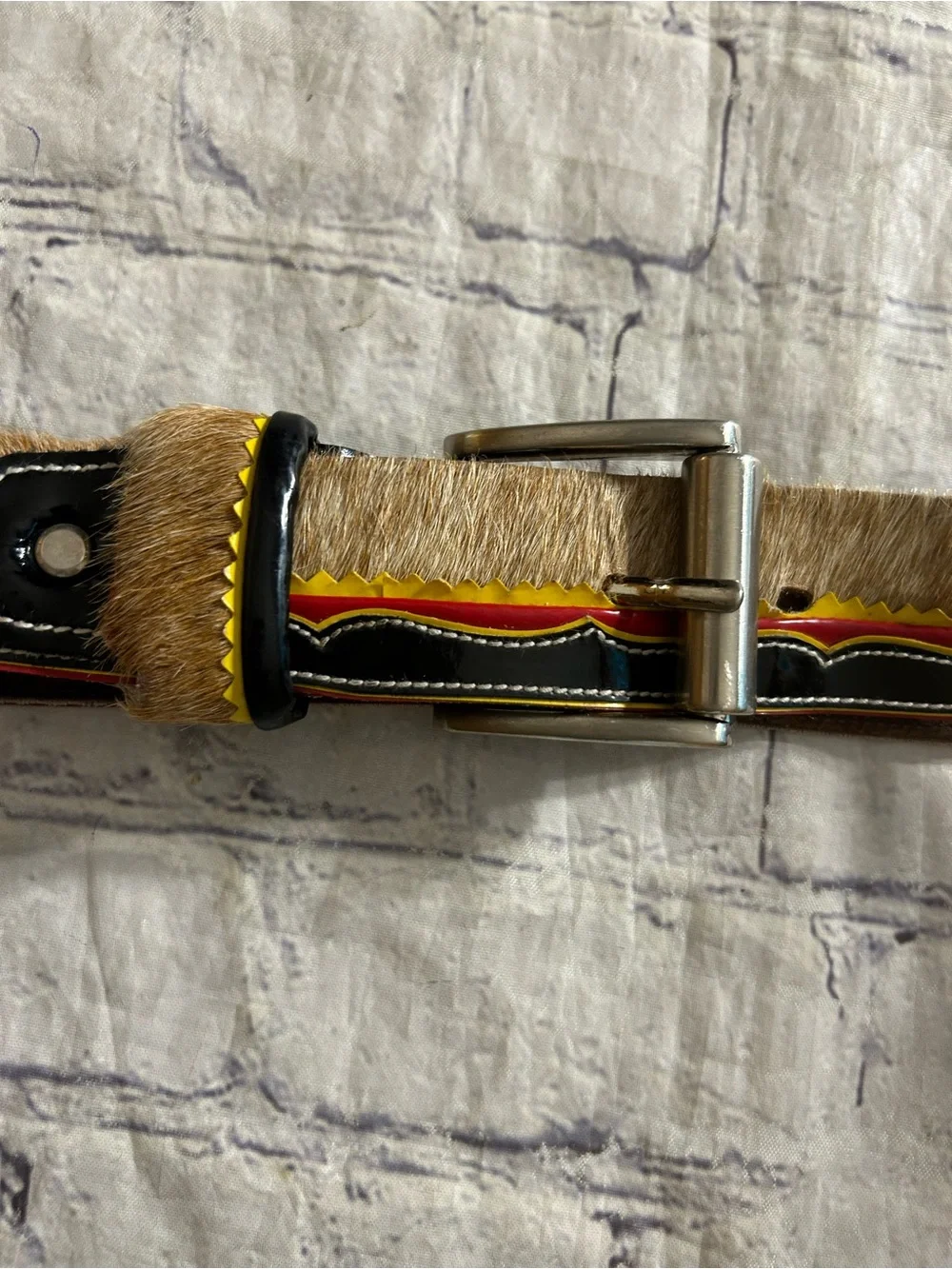 CARRIEL HANDMADE WESTERN COWHIDE HAIR & MULTI VIBRANT COLORS LEATHER UNISEX BELT